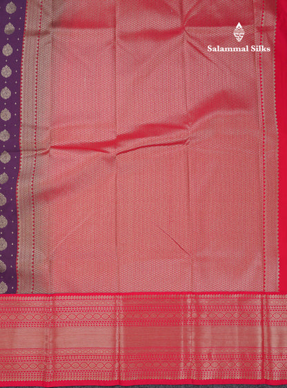 Beautiful Ramar Blue Semi Silk Saree With Contrast Chilly Red Traditional Evening Morning Border