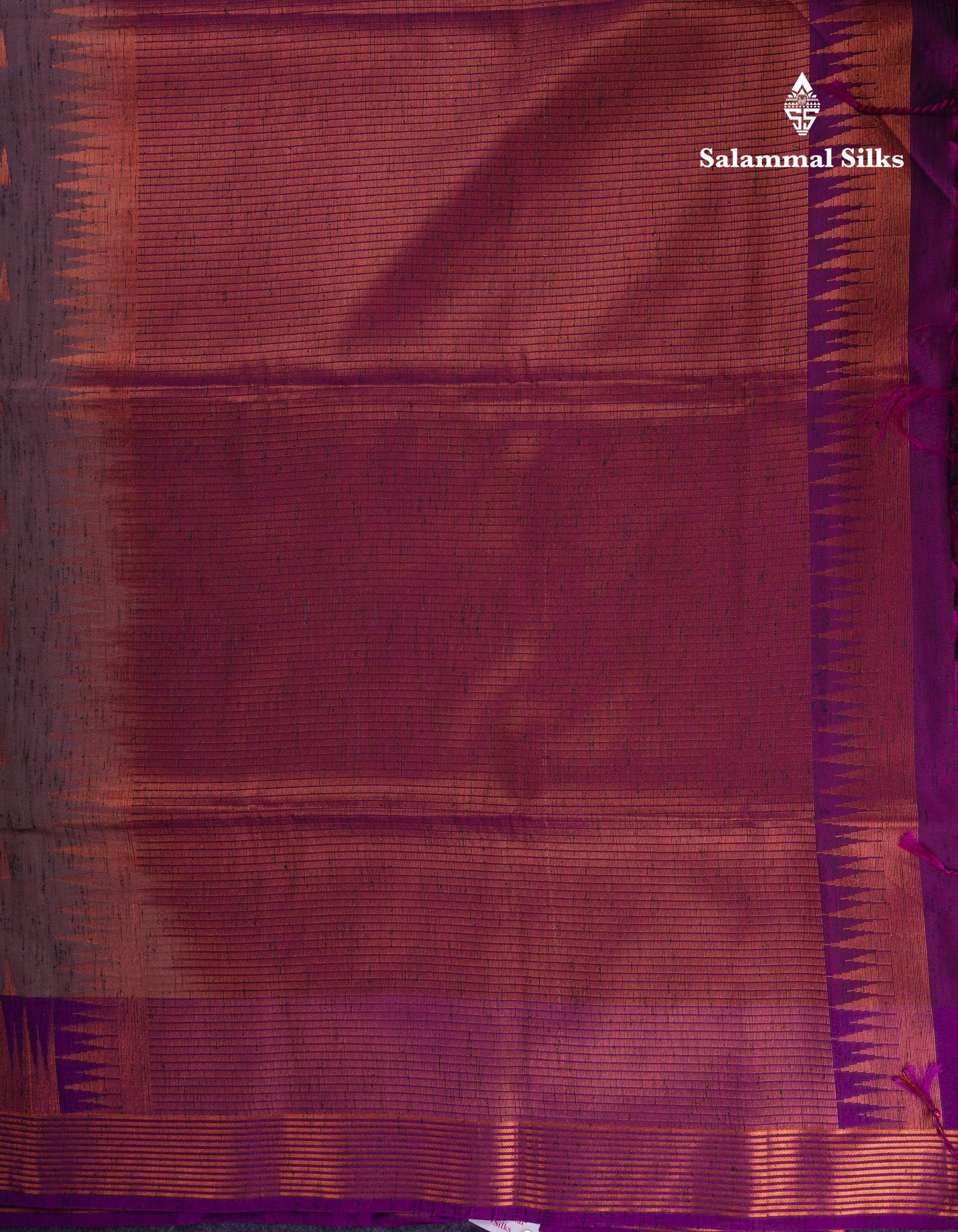 Beautiful Parrot Green Jute Semi Soft Silk Saree With Contrast Dark Purple Temple Border