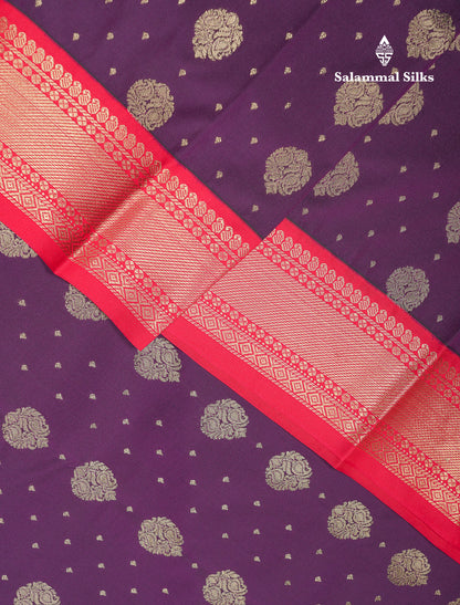 Beautiful Ramar Blue Semi Silk Saree With Contrast Chilly Red Traditional Evening Morning Border