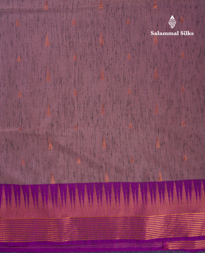 Beautiful Parrot Green Jute Semi Soft Silk Saree With Contrast Dark Purple Temple Border