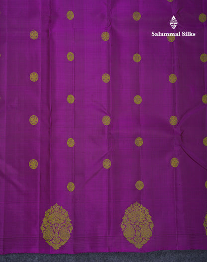 Beautiful Dark Purple Fancy Pure Kanjivaram Silk Saree With Plain Blouse
