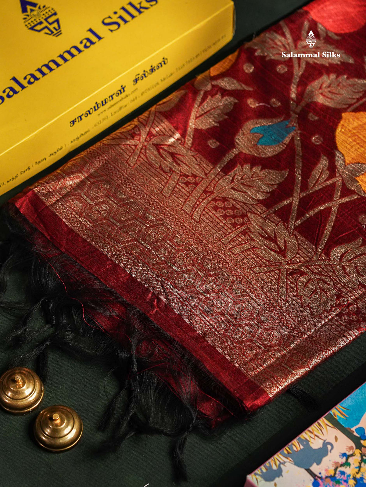 Olive Green Jute Cotton Fancy Saree With Blouse