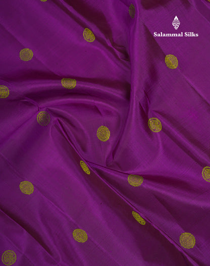 Beautiful Dark Purple Fancy Pure Kanjivaram Silk Saree With Plain Blouse
