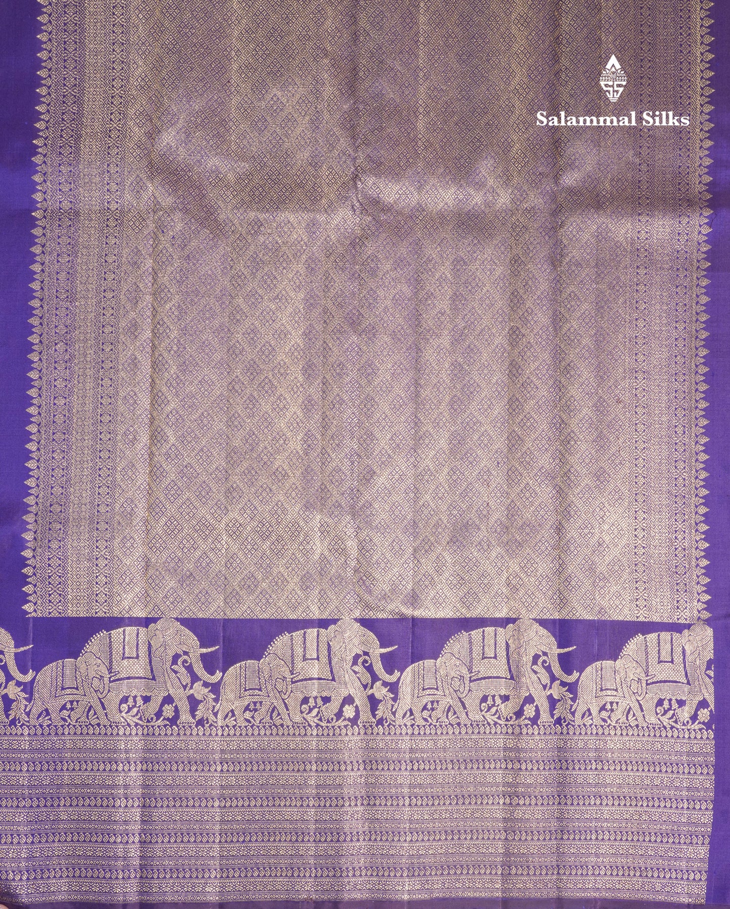 Violet Pure Kanjivaram Silk Saree With Traditional Self Border