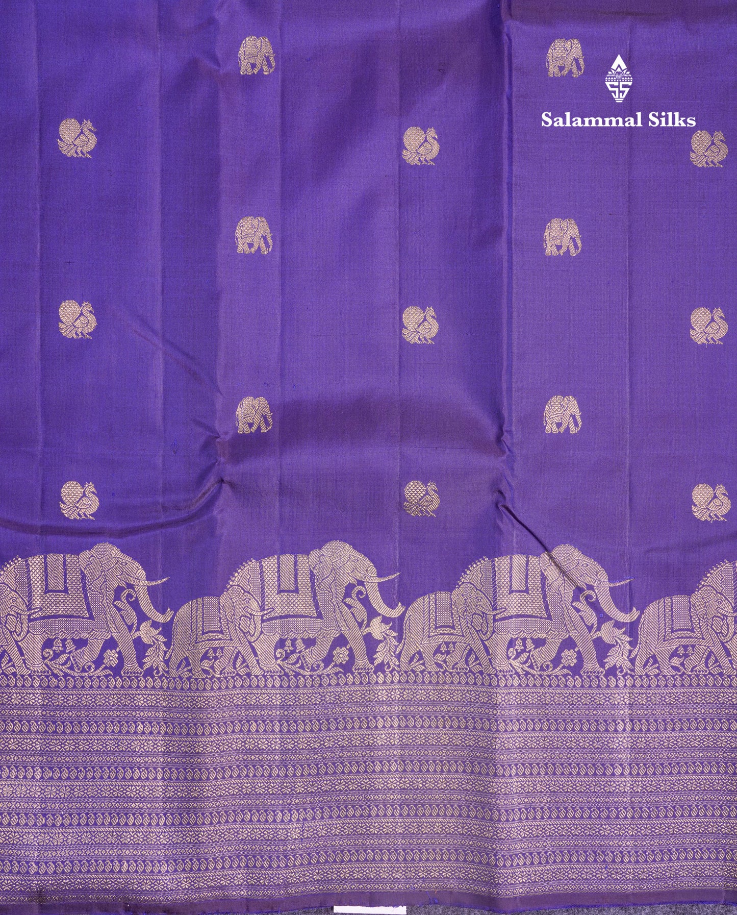 Violet Pure Kanjivaram Silk Saree With Traditional Self Border