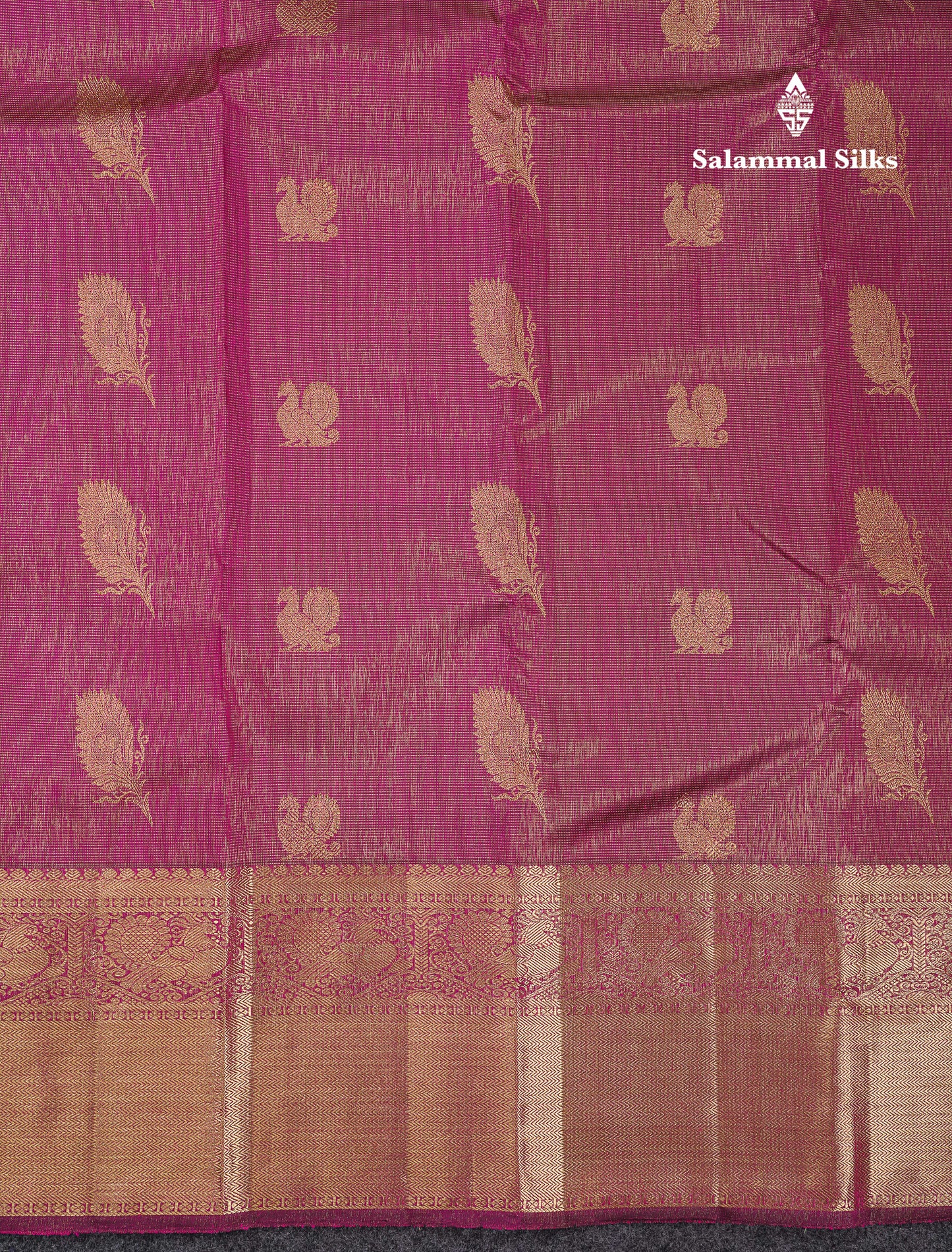Beautiful Vadamalli Vaira Oosi Lines With Butta Pure Kanjivaram Silk Saree With Traditional Evening Morning Border