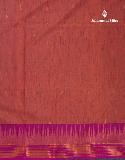 Beautiful Parrot Green Jute Semi Soft Silk Saree With Contrast Dark Purple Temple Border