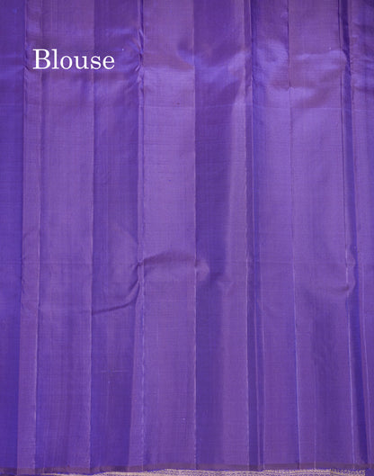 Violet Pure Kanjivaram Silk Saree With Traditional Self Border
