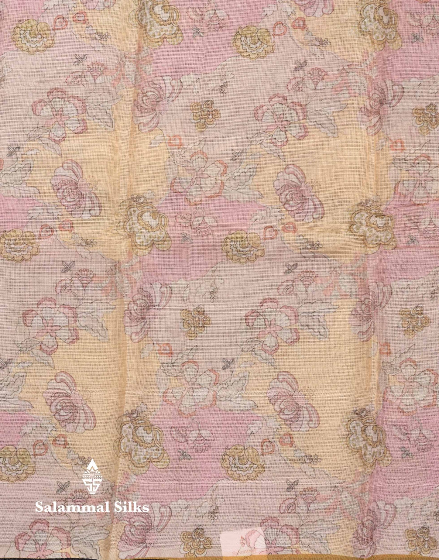 Beautiful Multicolour Kota Cotton Mix Fancy Saree With Contrast Pastel Violet Butta Blouse