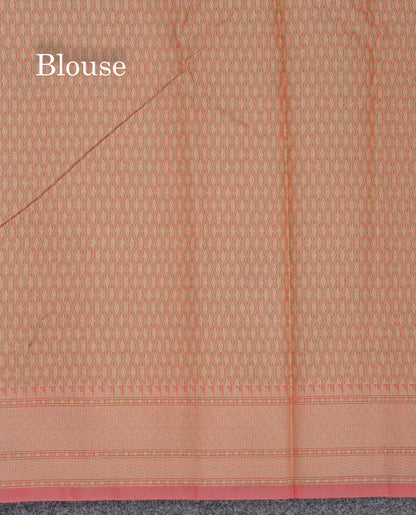 Pinkish Peach Thread Work Kota Saree With Fancy Border