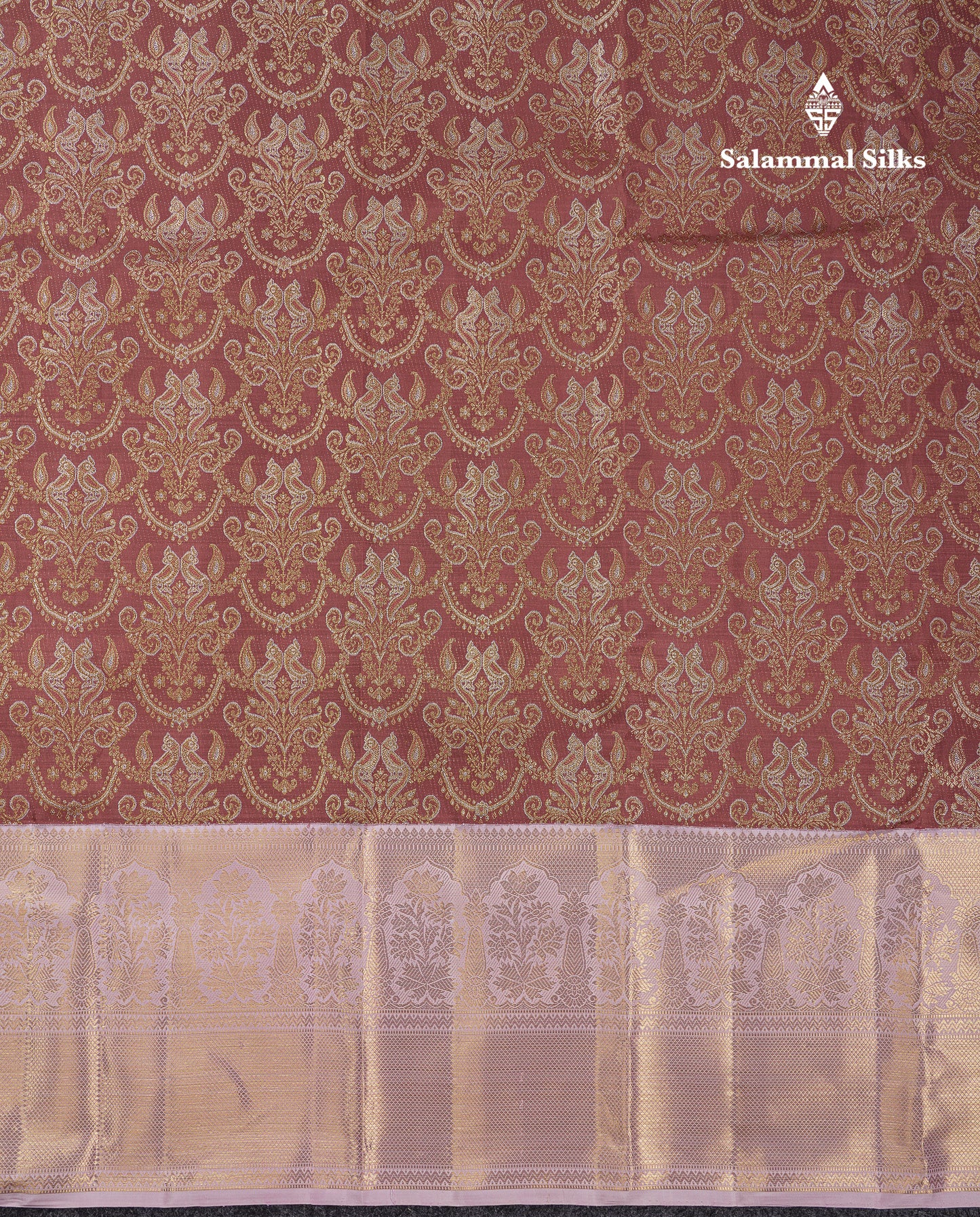 Beautiful Light Chocolate Bridal 2G Pure Kanjivaram Silk Saree With Contrast Light Pink Traditional Evening Morning Border