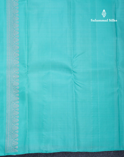 Beautiful Violet Fancy Pure Kanjivaram Silk Saree With Contrast Sea Green Blouse