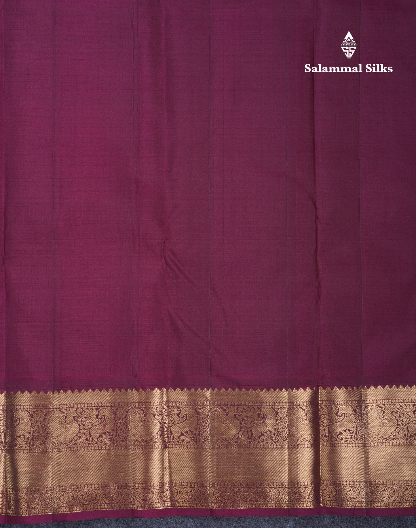 Brown Zari Checks Pure Kanjivaram Silk Saree With Contrast Magenta Traditional Border