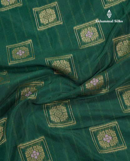 Bottle Green Meena Work Beautiful Malbari Linen Fancy Saree With Blouse