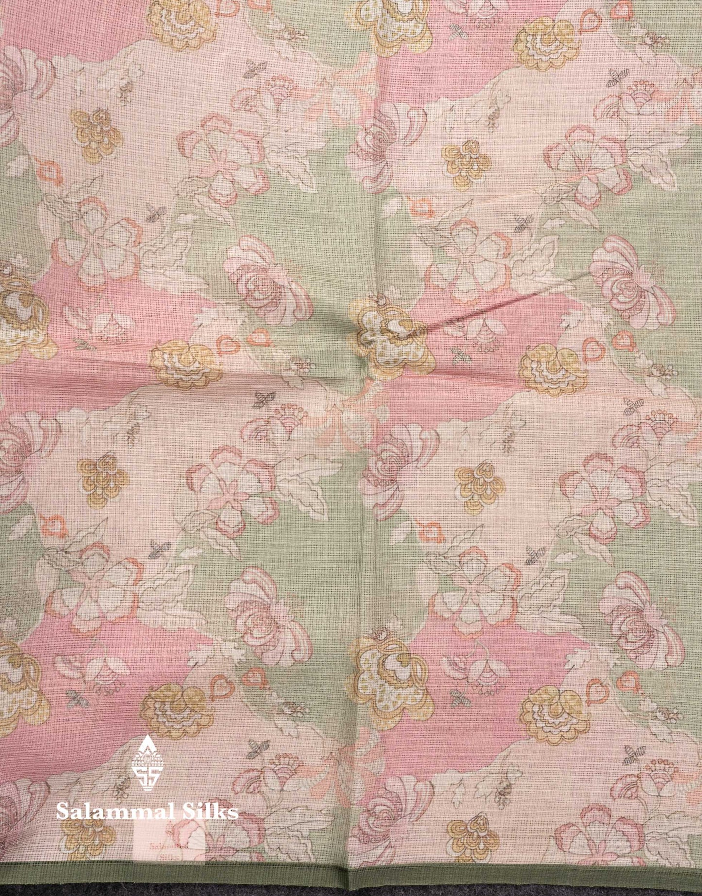 Beautiful Multicolour Kota Cotton Mix Fancy Saree With Contrast Pastel Violet Butta Blouse