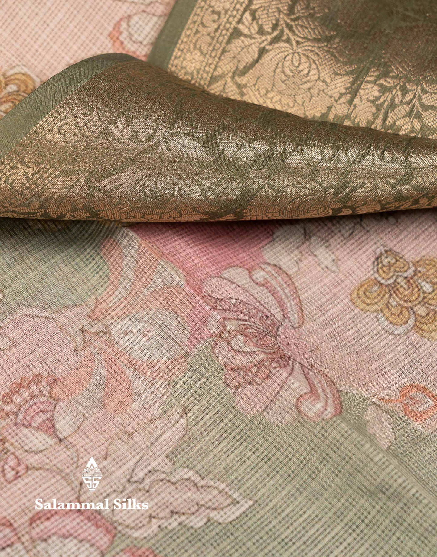 Beautiful Multicolour Kota Cotton Mix Fancy Saree With Contrast Pastel Violet Butta Blouse