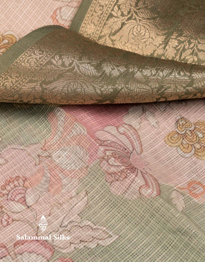 Beautiful Multicolour Kota Cotton Mix Fancy Saree With Contrast Pastel Violet Butta Blouse
