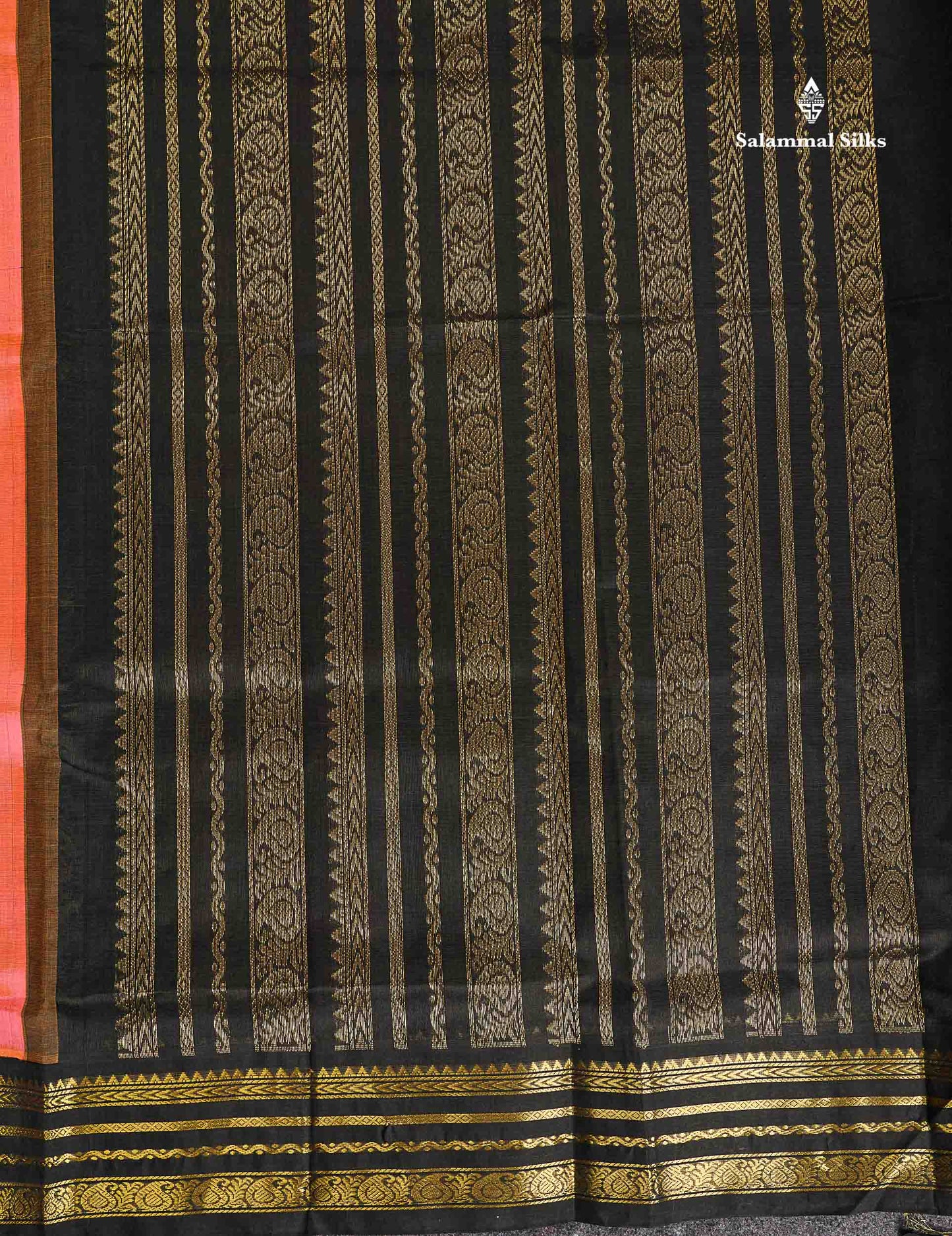 Pure Silk Cotton Saree - Multicolour Along With Contrast Black Border