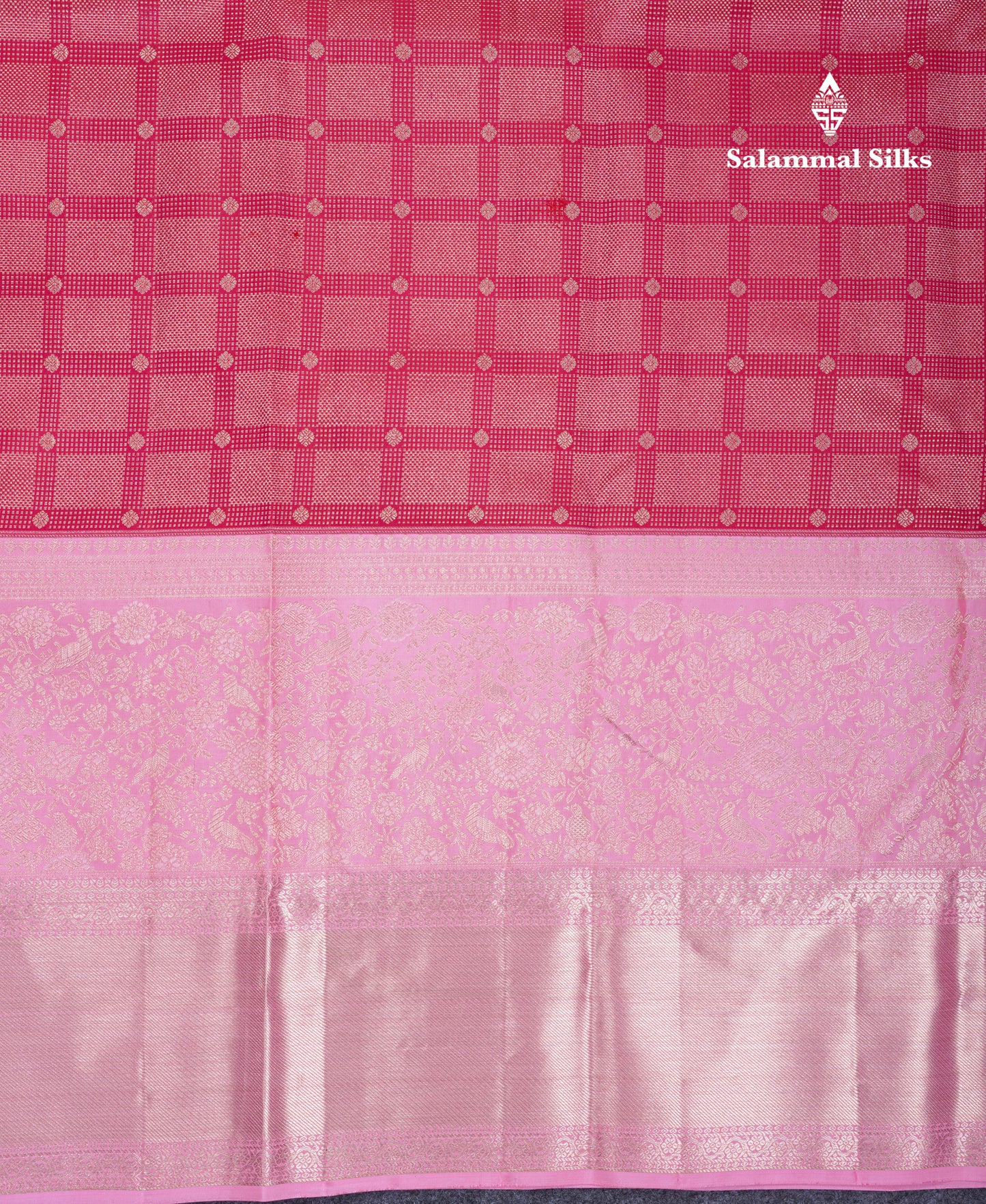 Beautiful Reddish Pink Fancy Bridal Pure Kanjivaram Silk Saree With Contrast Light Pink Border