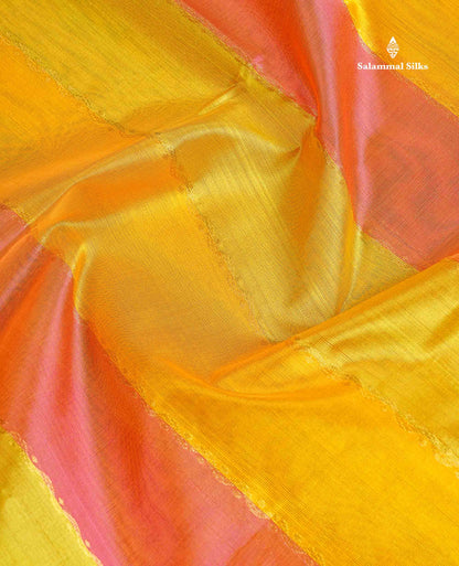Pure Silk Cotton Saree - Multicolour Along With Contrast Black Border