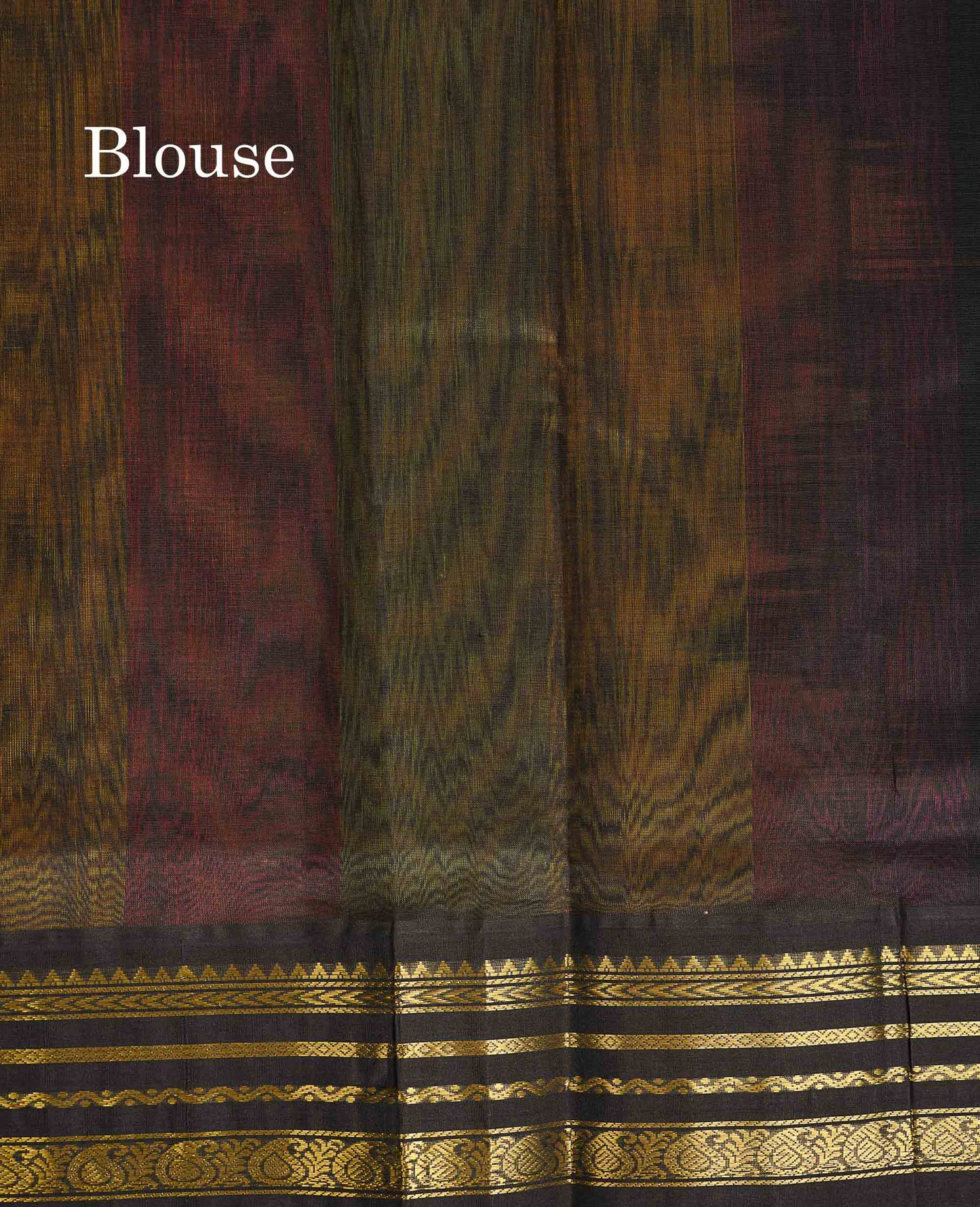 Pure Silk Cotton Saree - Multicolour Along With Contrast Black Border