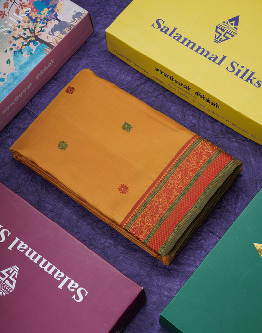 Yellow Thread Work Beautiful Pure Kanjivaram Silk Saree With Thread Work Border
