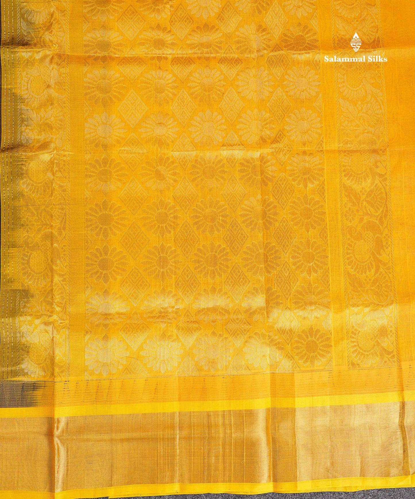 Pure Silk Cotton Saree - Multicolour Along With Contrast Yellow Border