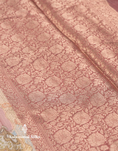 Beautiful Multicolour Kota Cotton Mix Fancy Saree With Contrast Pastel Violet Butta Blouse