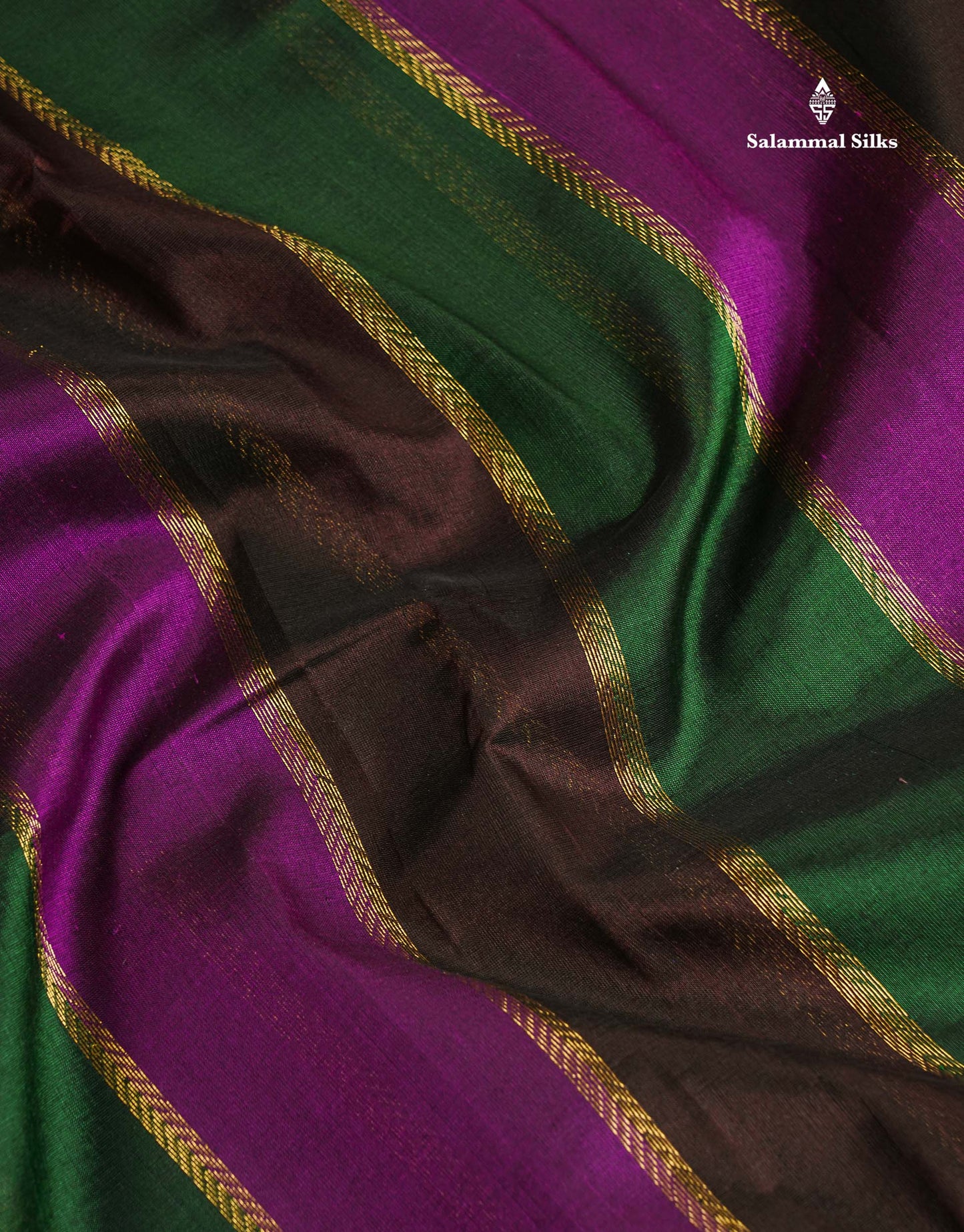 Pure Silk Cotton Saree - Multicolour Along With Contrast Yellow Border