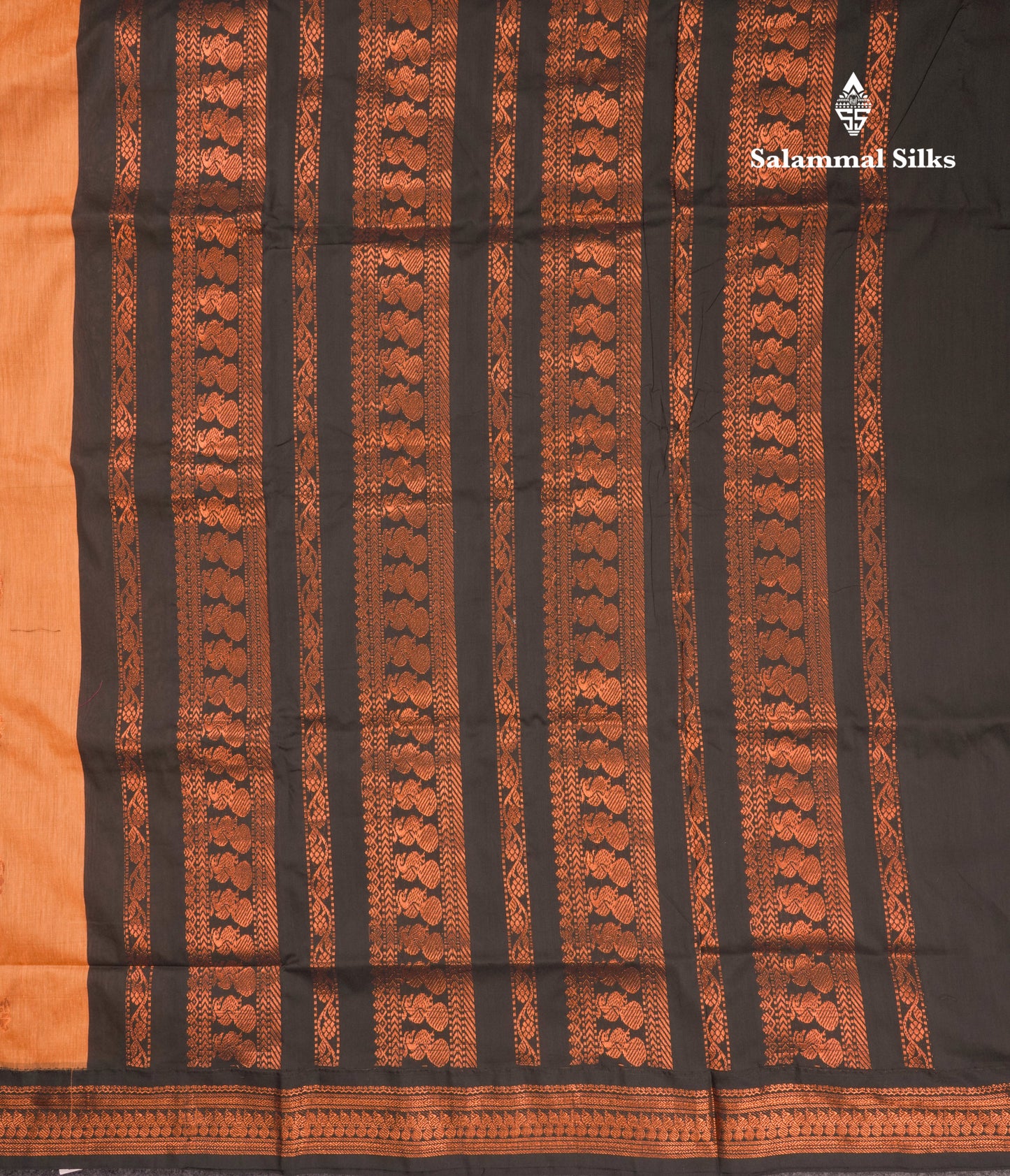 Sandal Kalyani Cotton Saree With Contrast Black Border