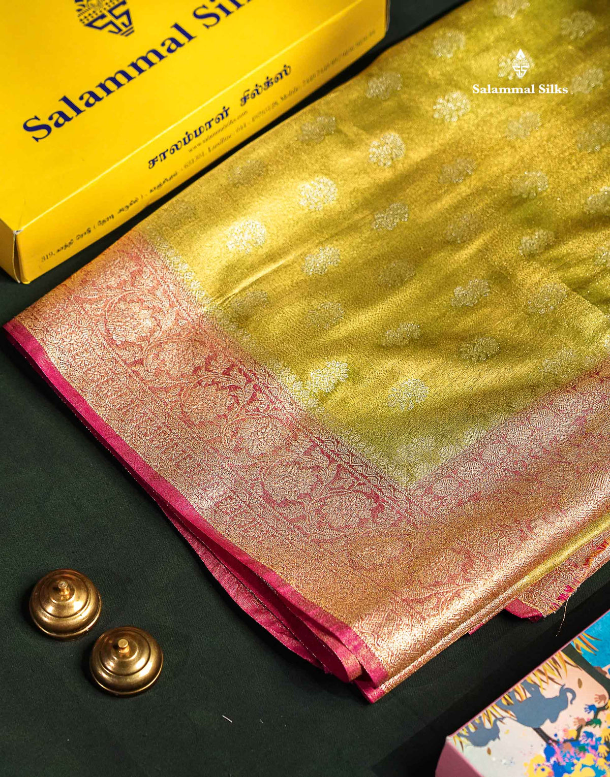 Beautiful Cream Pink Tissue Silk Mix Fancy Saree With Violet Border
