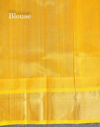 Pure Silk Cotton Saree - Multicolour Along With Contrast Yellow Border