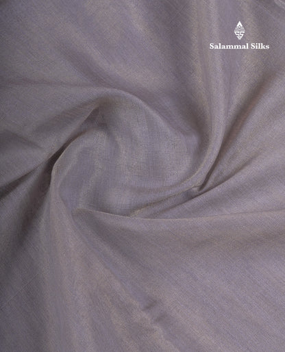 Light Grey Tissue Semi Tussar Fancy Saree With Contrast Cream Blouse