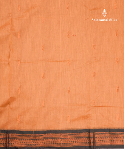 Sandal Kalyani Cotton Saree With Contrast Black Border