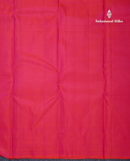 Beautiful Sapphire Blue Fancy Pure Kanjivaram Silk Saree With Contrast Pinkish Orange Blouse