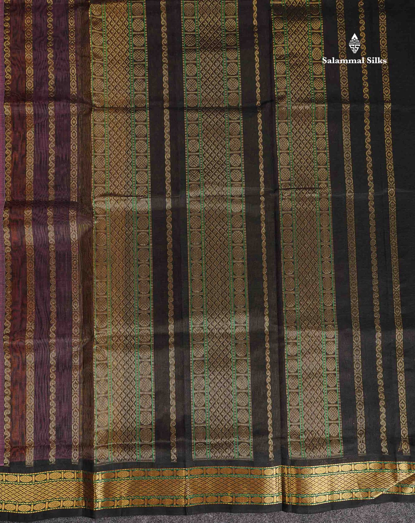 Pure Silk Cotton Saree - Multicolour Along With Contrast Black Traditional Border