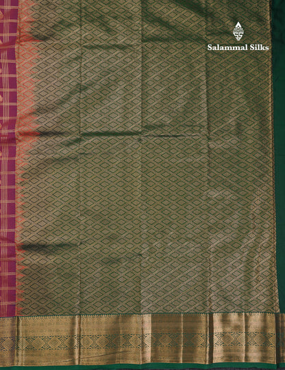Beautiful Dark Magenta Checks With Butta Semi Silk Saree With Contrast Light Violet Traditional Evening Morning Border