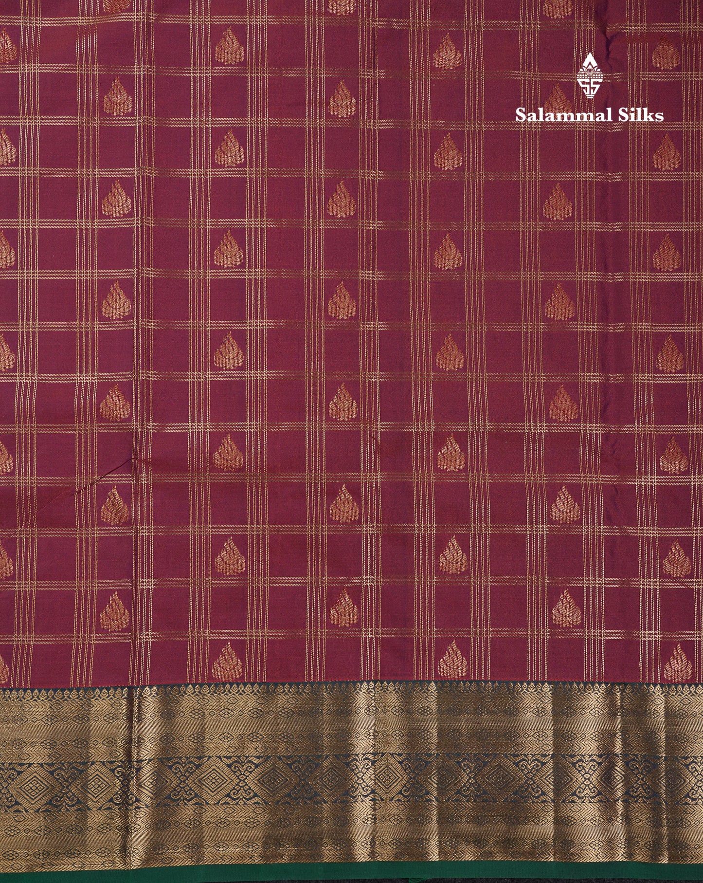 Beautiful Dark Magenta Checks With Butta Semi Silk Saree With Contrast Light Violet Traditional Evening Morning Border