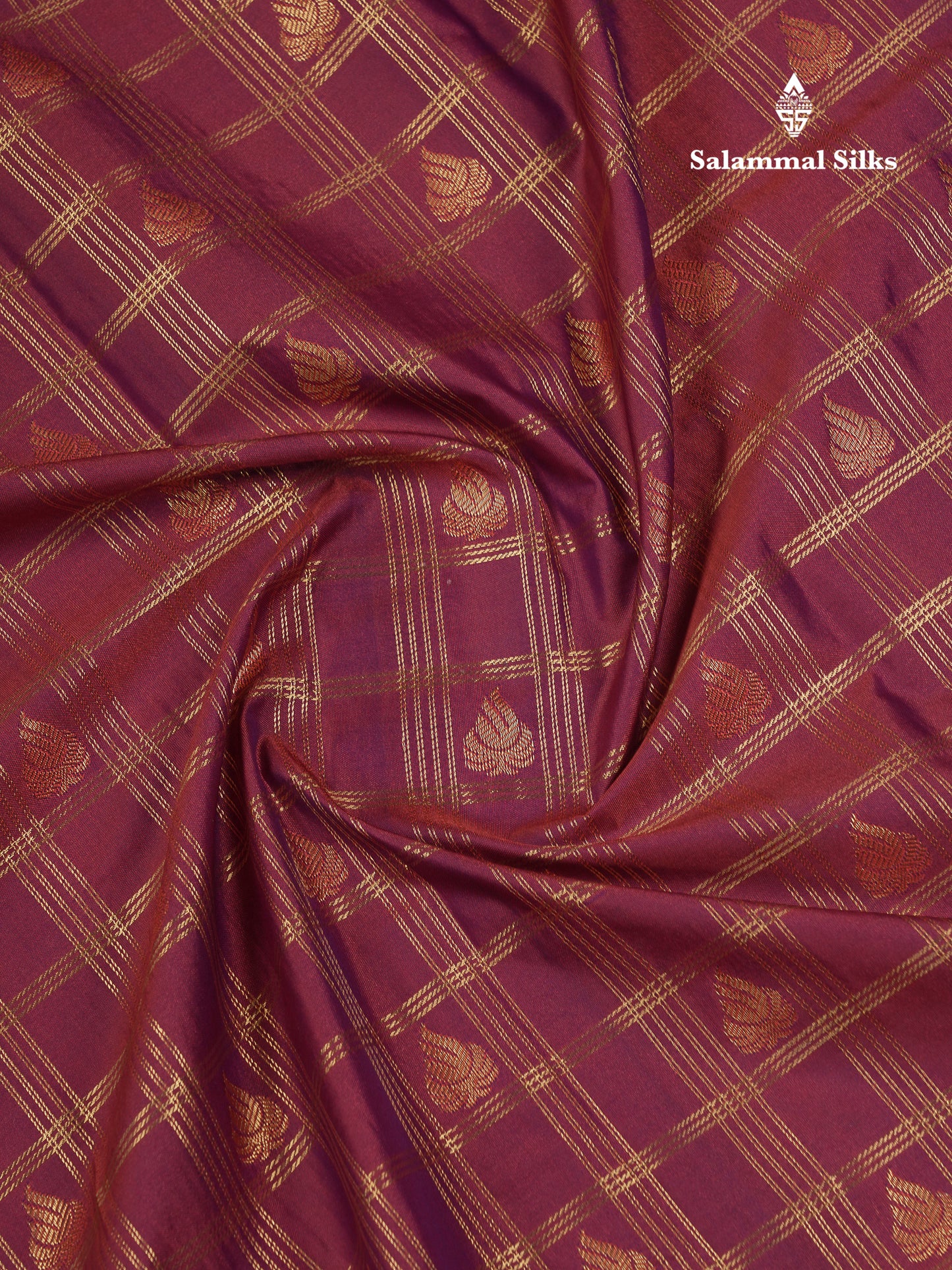 Beautiful Dark Magenta Checks With Butta Semi Silk Saree With Contrast Light Violet Traditional Evening Morning Border