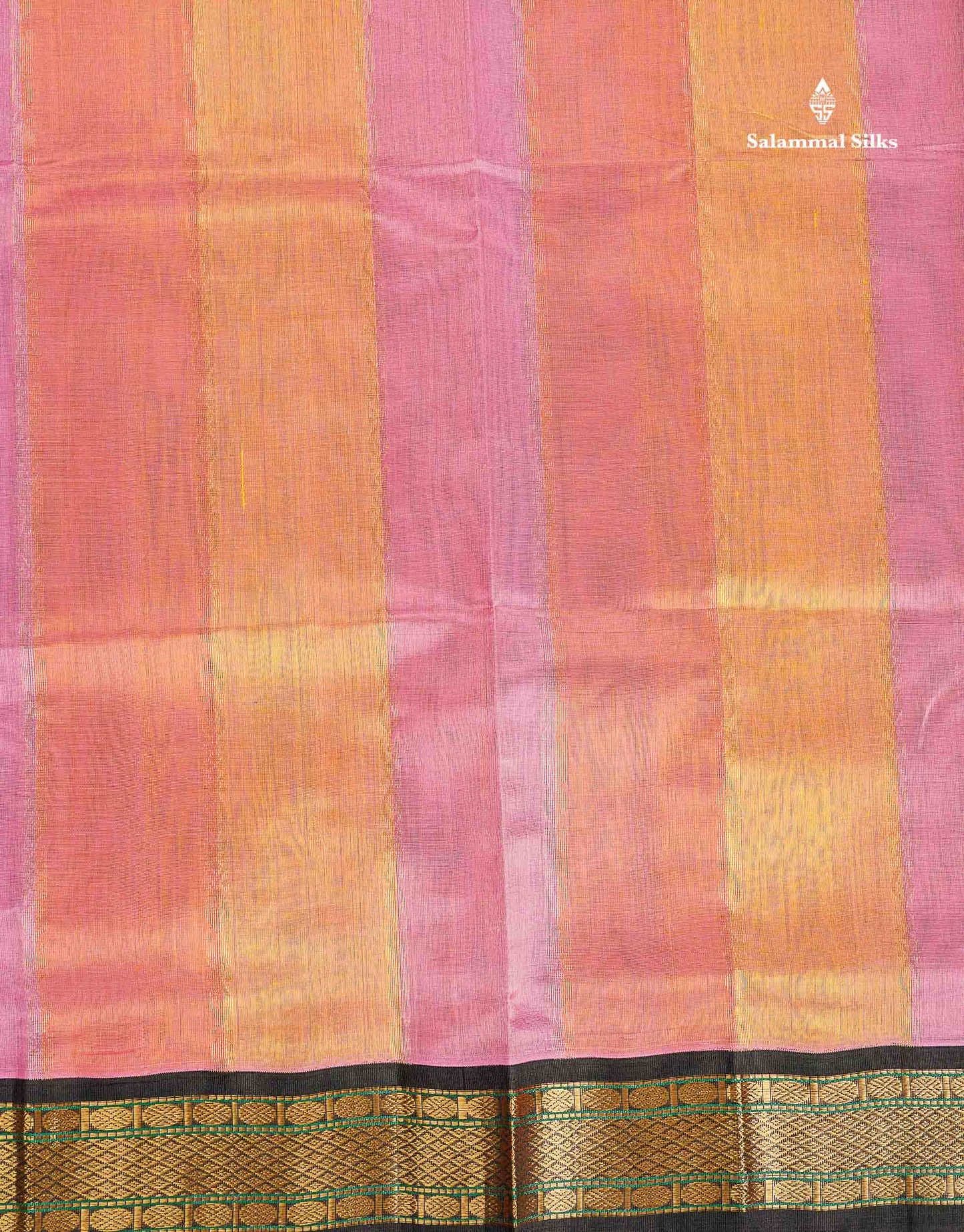Pure Silk Cotton Saree - Multicolour Along With Contrast Black Traditional Border