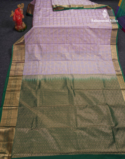Beautiful Dark Magenta Checks With Butta Semi Silk Saree With Contrast Light Violet Traditional Evening Morning Border