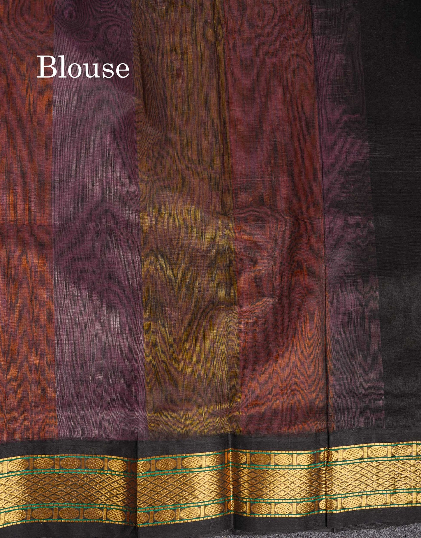 Pure Silk Cotton Saree - Multicolour Along With Contrast Black Traditional Border