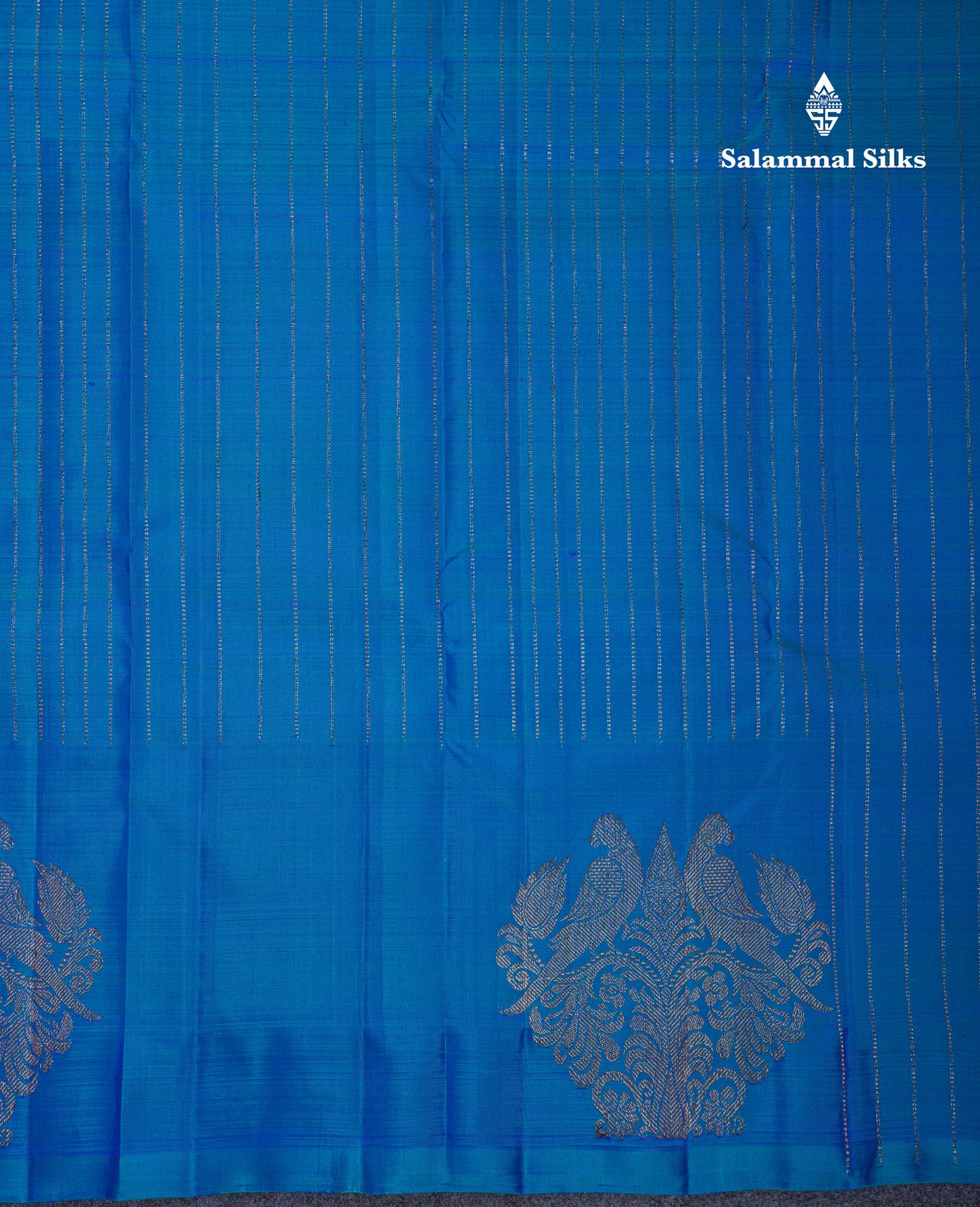 Beautiful Dual Tone Peacock Blue Fancy Pure Kanjivaram Silk Saree With Fancy Border