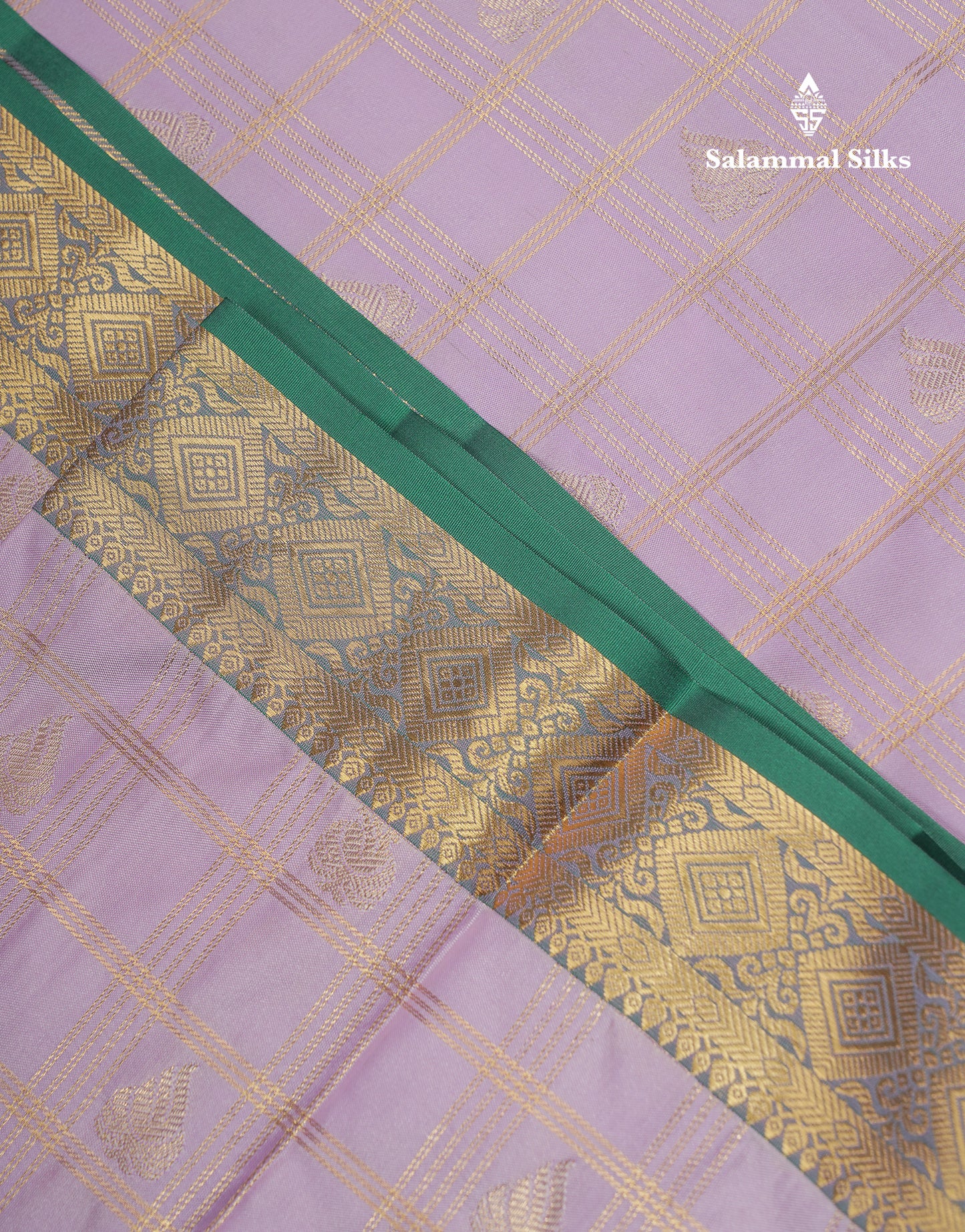Beautiful Dark Magenta Checks With Butta Semi Silk Saree With Contrast Light Violet Traditional Evening Morning Border