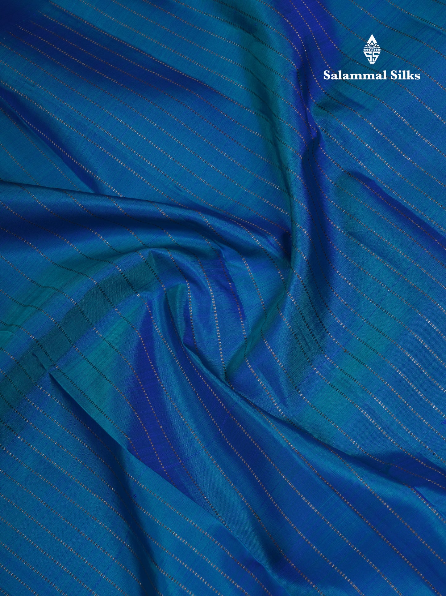 Beautiful Dual Tone Peacock Blue Fancy Pure Kanjivaram Silk Saree With Fancy Border