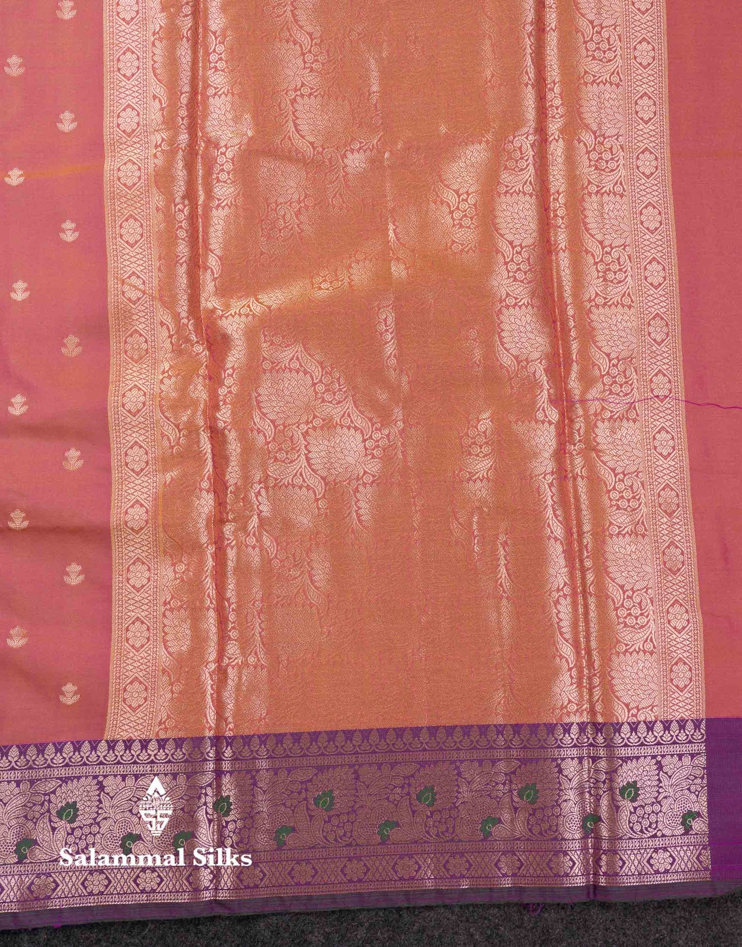 Beautiful Dual Tone Pink Shade Semi Silk Saree With Contrast Magenta Traditional Border