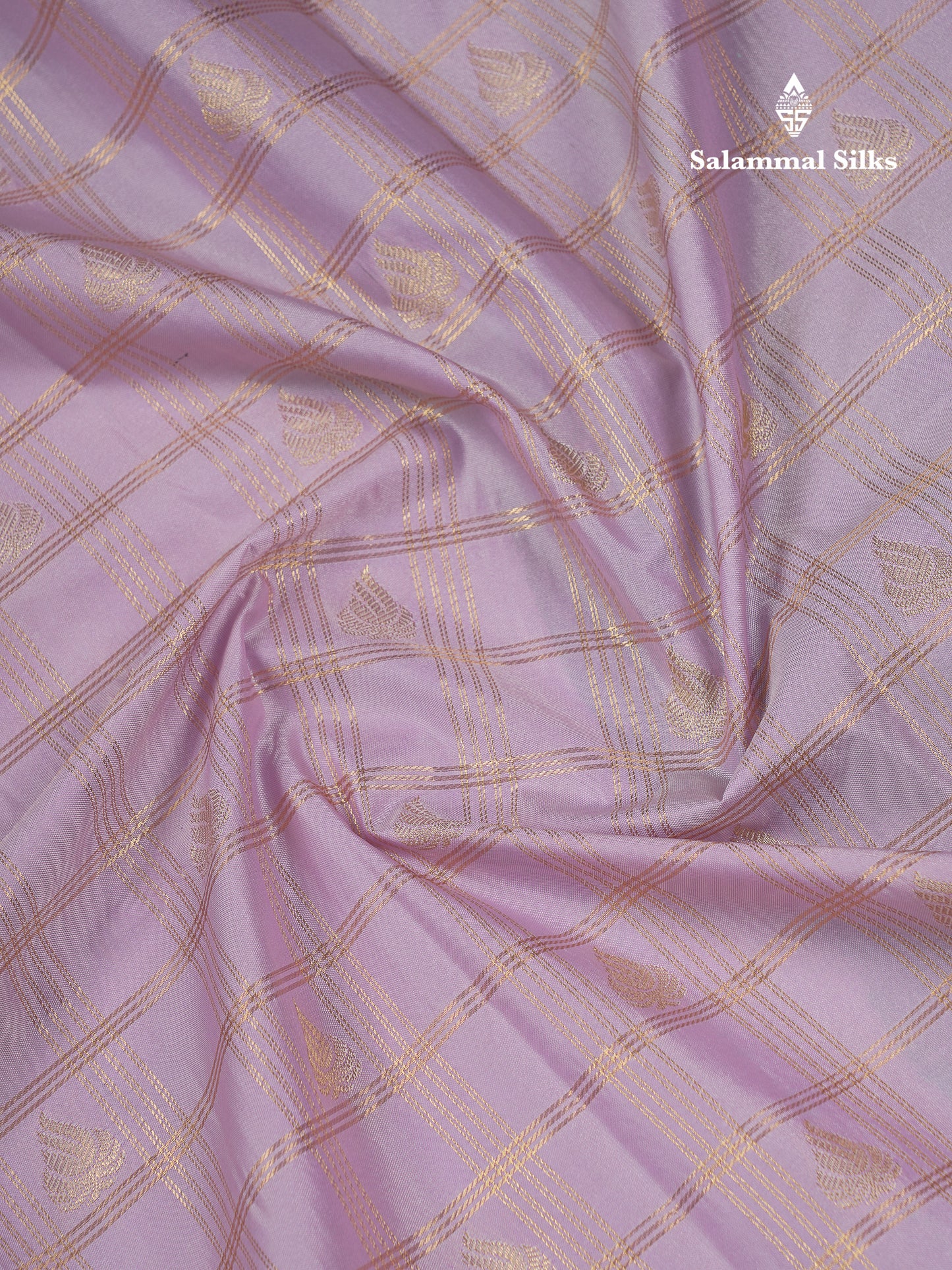 Beautiful Dark Magenta Checks With Butta Semi Silk Saree With Contrast Light Violet Traditional Evening Morning Border