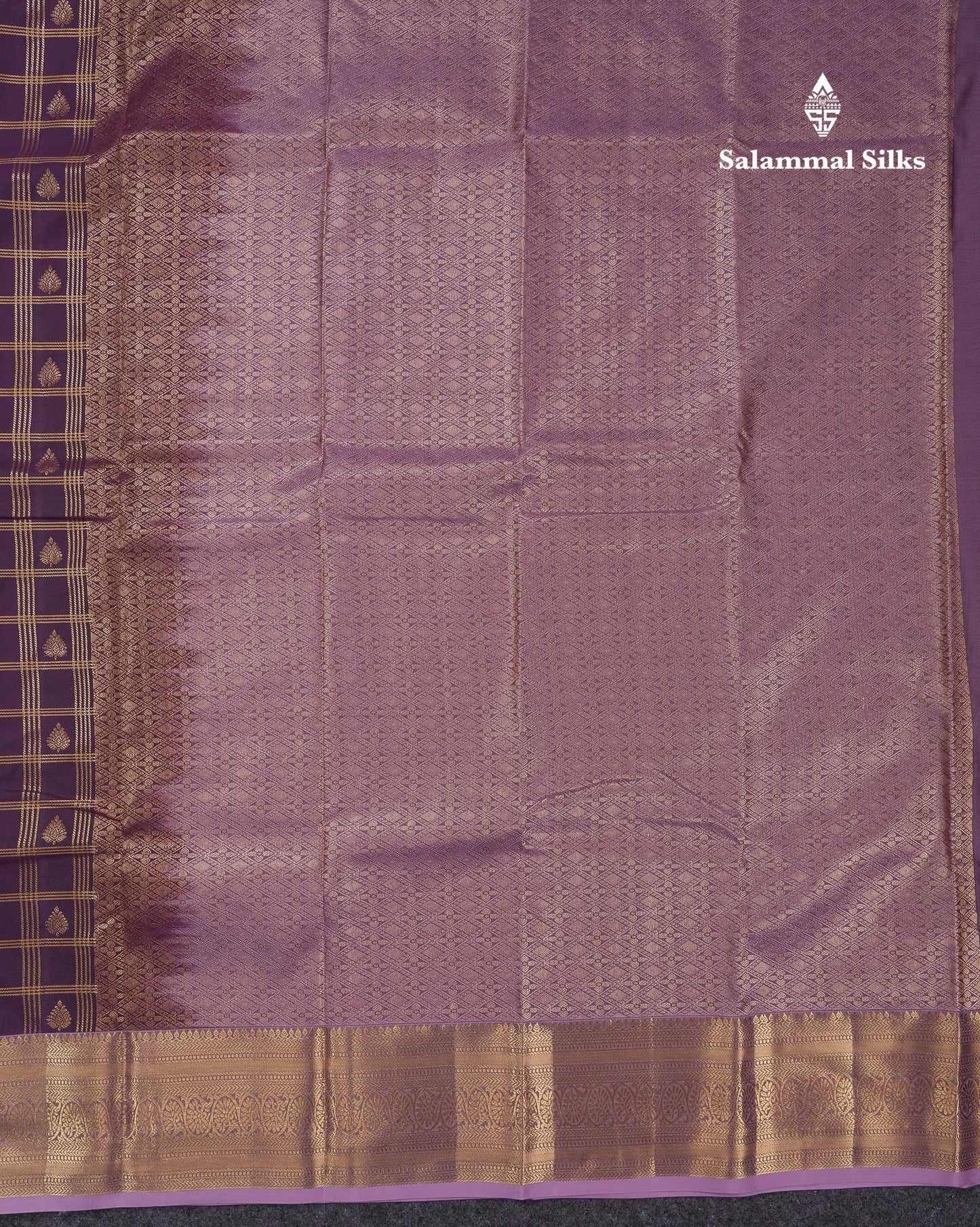 Beautiful Dark Magenta Checks With Butta Semi Silk Saree With Contrast Light Violet Traditional Evening Morning Border