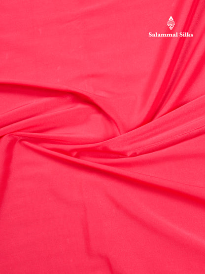 Pink Plain Semi Mysore Crepe Saree With Traditional Border