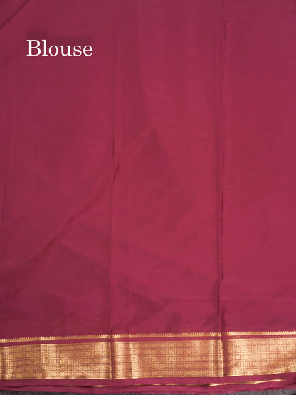 Pink Plain Semi Mysore Crepe Saree With Traditional Border